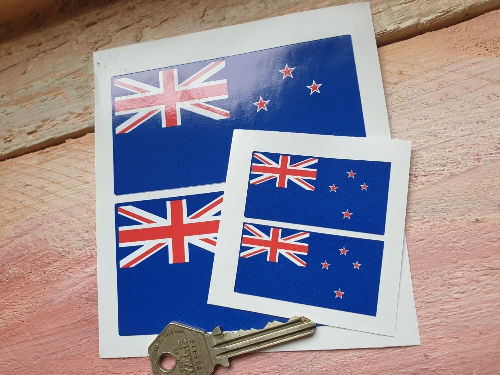 New Zealand Flag Sticker. Set of 4.