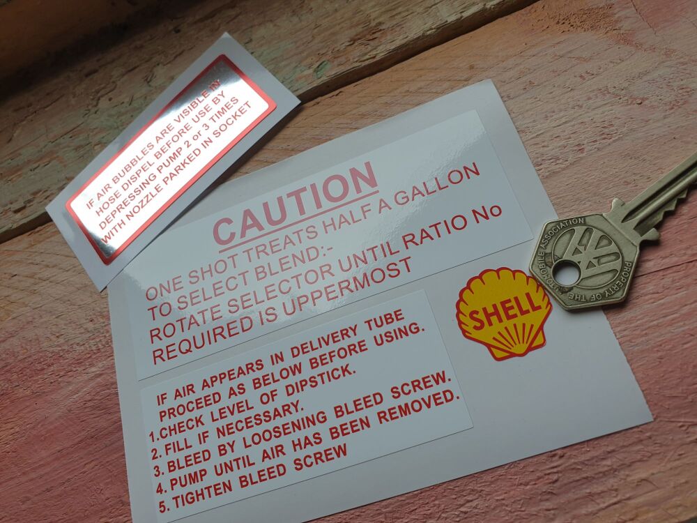 Two-Stroke dispensing pump labels with Shell logo can be used on others.