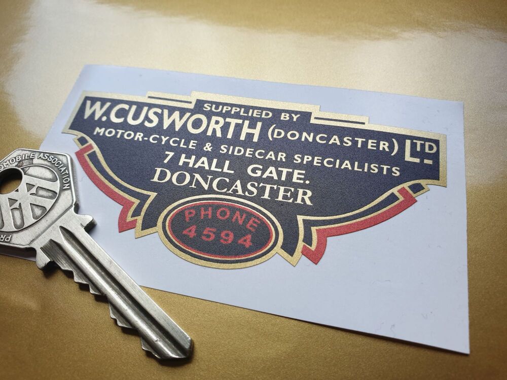 CUSWORTH Doncaster Motorcycle Dealer Sticker. 3.5".