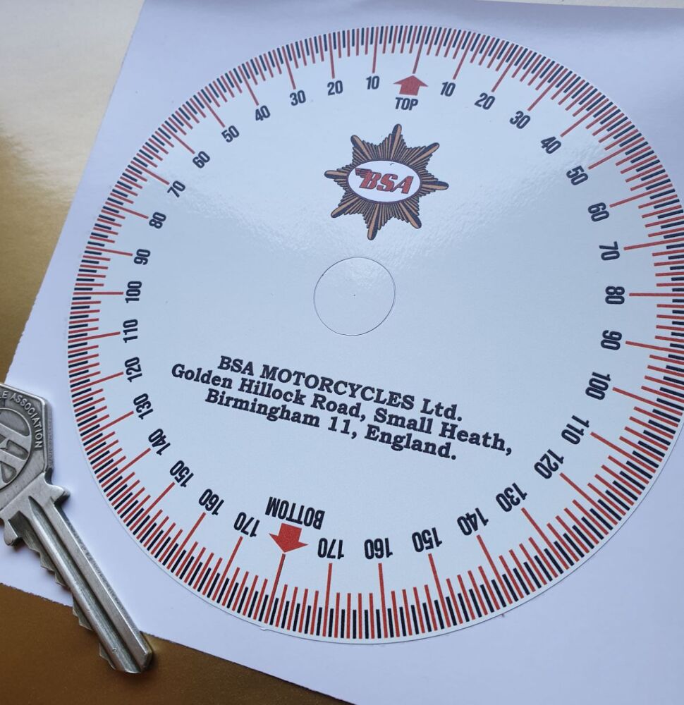 BSA 360 degree CD Label Timing Disc Sticker BSA Coaster