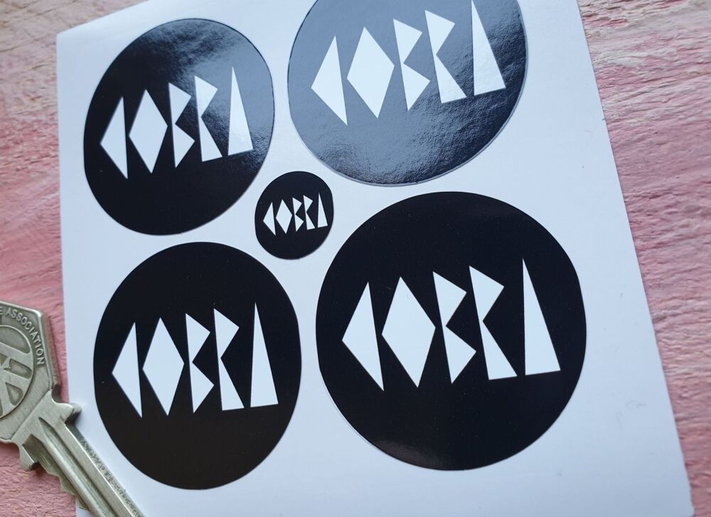 Cobra Black & White Wheel Centre Stickers - Set of 4 - 38mm