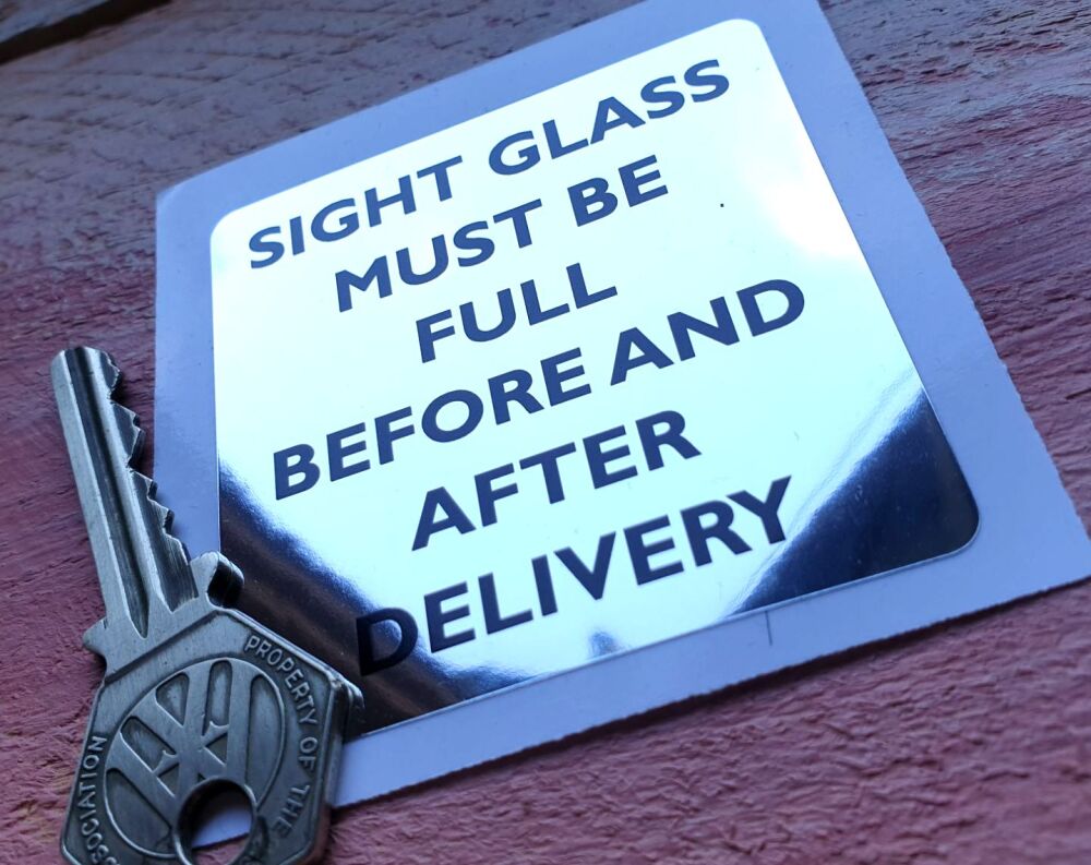 See Glass Is Full Before & After Delivery. Beckmeter M50 Petrol Pump Sticker. 2.5" / 64mm square