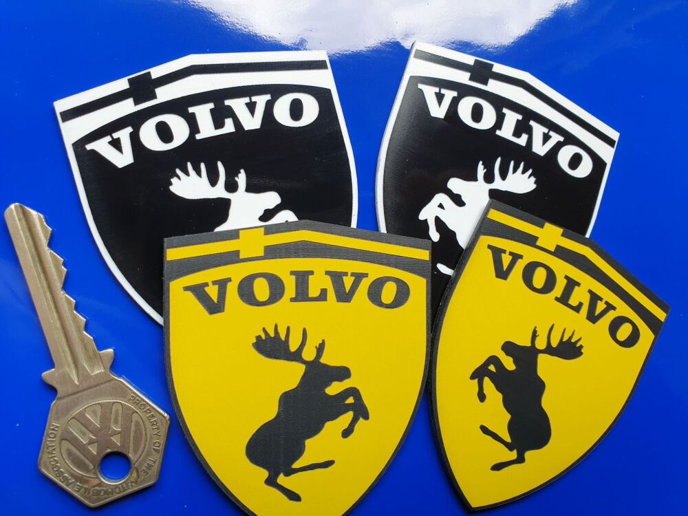 Volvo Moose Shield Self Adhesive Car Badges - Various Colours - 2.75" Pair