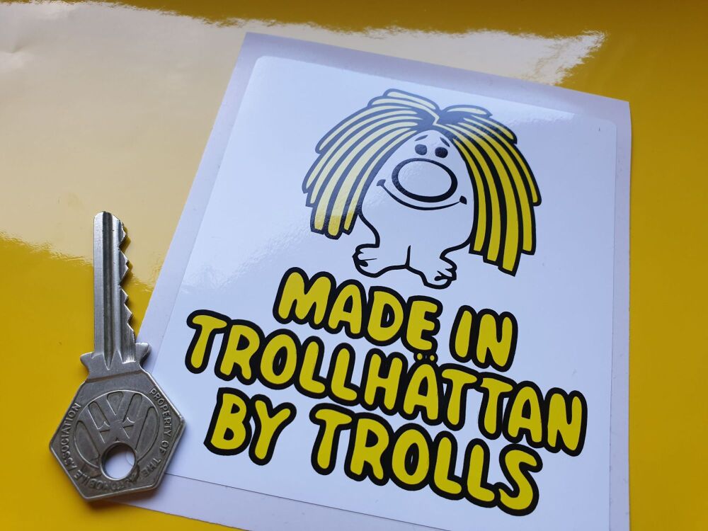 SAAB  'Made in Trollhattan by Trolls' sticker Window or Sticky back vinyl.