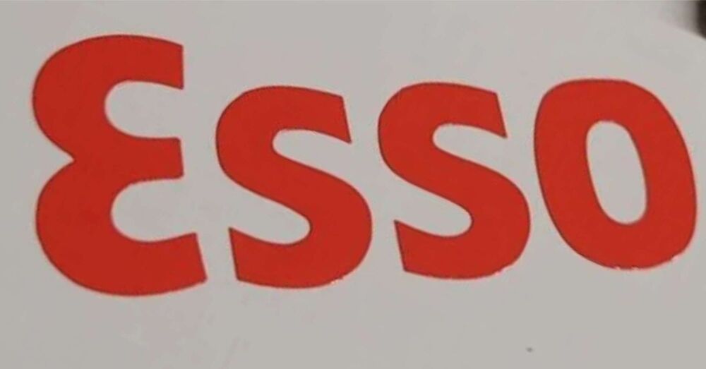 Esso Cut Text Sticker - 7"