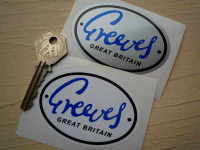 Greeves Great Britain Oval Stickers. 3" Pair.