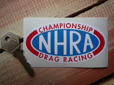 NHRA Championship Drag Racing Red Text Sticker. 4".