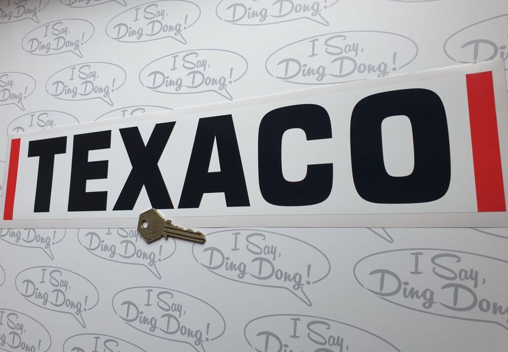 Texaco Black, Red, & White Oblong Text Stickers. 16.5" / 425mm DTM Capri Zakspeed etc.
