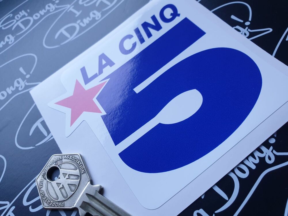 La CINQ 5 French TV channel  Paris Dakar Rally Sticker - 95 x 90mm BMW Motorcycle etc.