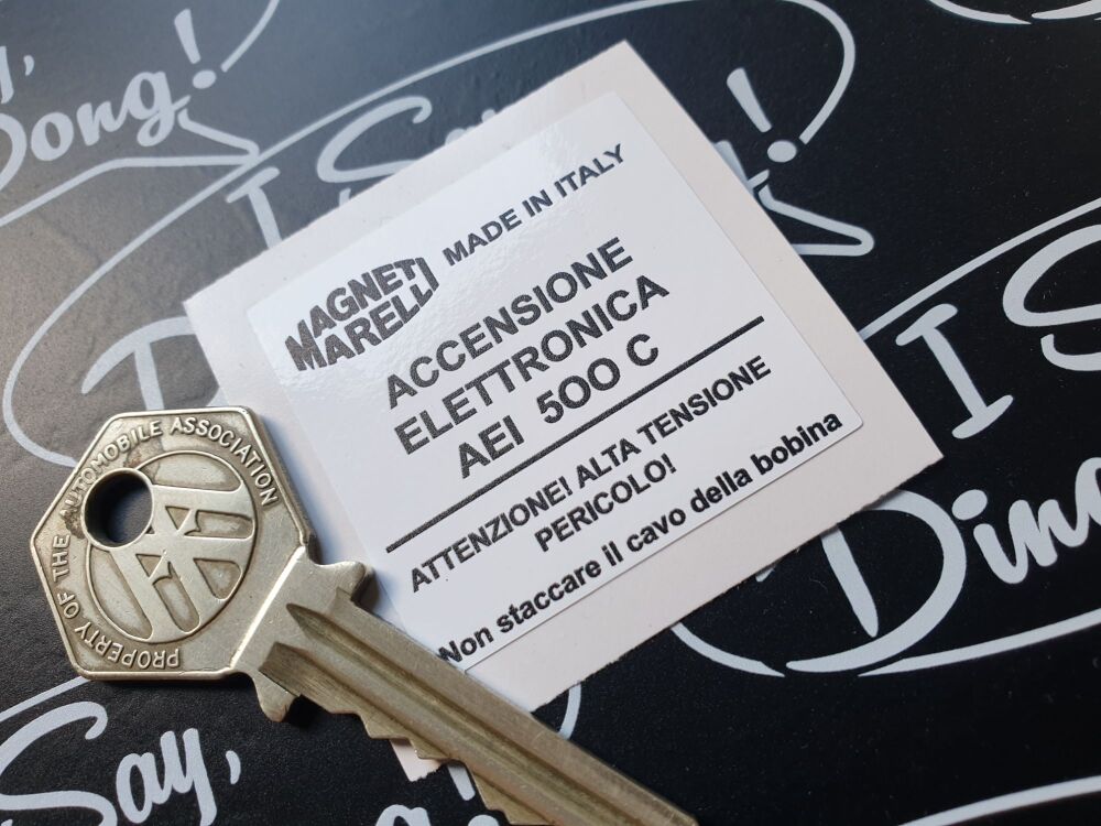 Magneti Marelli Accensione Elettronica AEI 500C Coil Label - 40mm