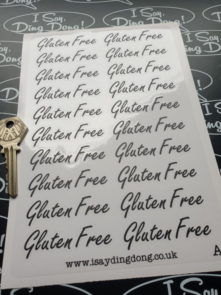 Kitchen Container, Drawers etc.  Labels.  GLUTEN FREE COELIAC SUFFERERS Black & Clear or Black & White  A5 set A.