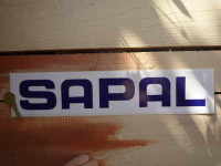Sapal Blue & White Oblong Sponsors Sticker. 15.75".