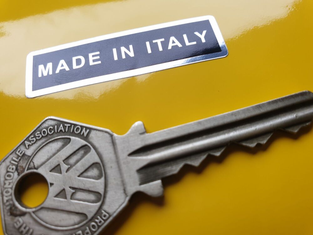 Made in Italy Black & Foil Oblong Stickers - Style 3 - 1.75" Pair