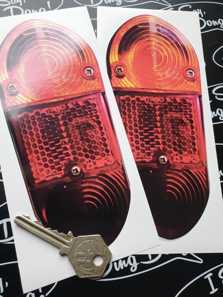 False Classic Mini Rear Light Stickers 7" Pair