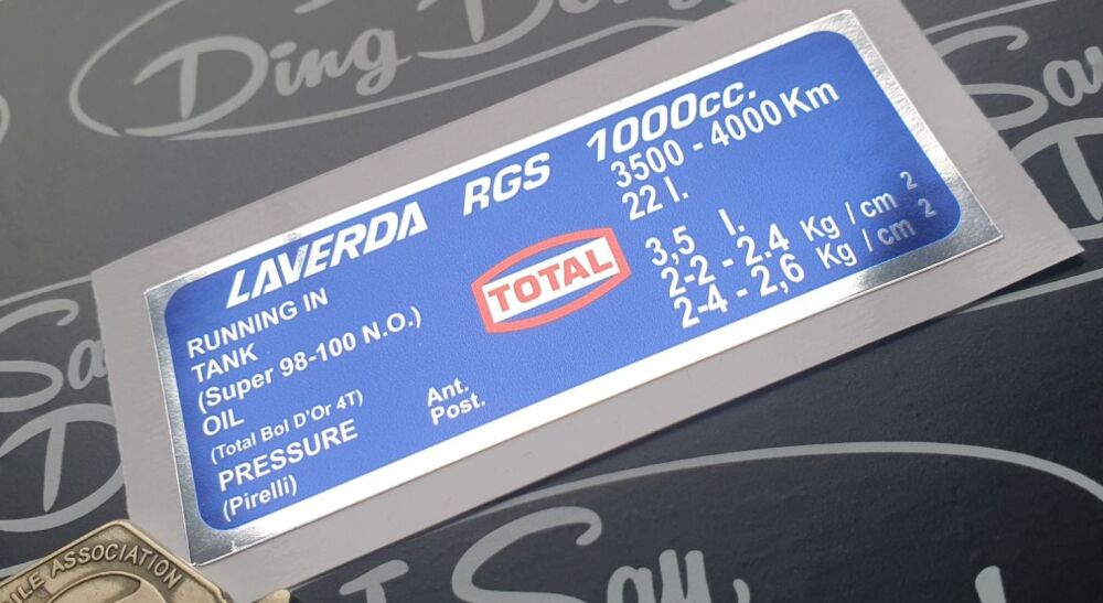 Laverda Service Sticker - Pirelli Tyres - RGS 1000cc - 3"