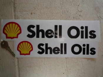 Shell Oils Classic Oblong Stickers. 10" or 12" Pair.
