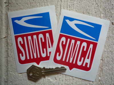 Simca Shield Stickers. 2.5" Pair.