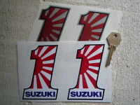 Suzuki No.1 Stickers. 4" Pair.