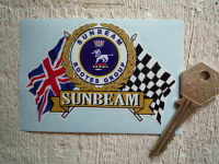 Sunbeam Rootes Group Flag & Scroll Sticker. 4".