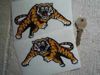 Handed Leaping Tiger Stickers. 5" Pair.