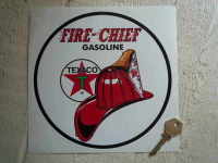 Texaco Fire Chief Circular Sticker. 8".