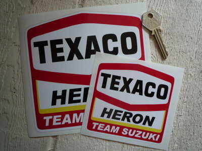 Texaco Heron Suzuki Stickers. 2", 4", or 6" Pair.
