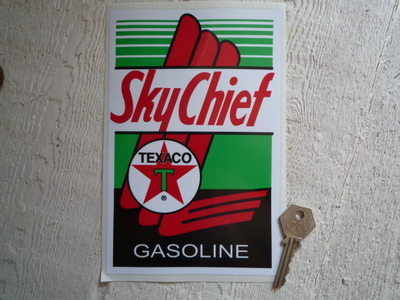 Texaco Sky Chief Oblong Petrol Pump Sticker. 5