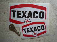 Texaco Star'd Text Logo Stickers. 4" or 6" Pairs.