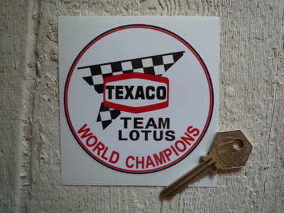 Texaco Team Lotus World Champions Stickers. 3.75