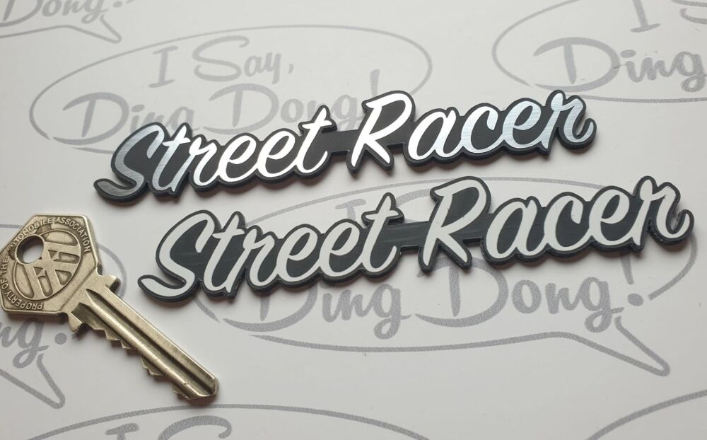 Street Racer Script Style Laser Cut Self Adhesive Car Badge - 118mm