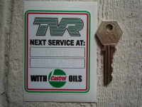 TVR Service with Castrol Oils Sticker. 3.25"