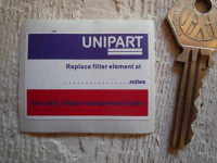 Unipart Service Sticker. 2