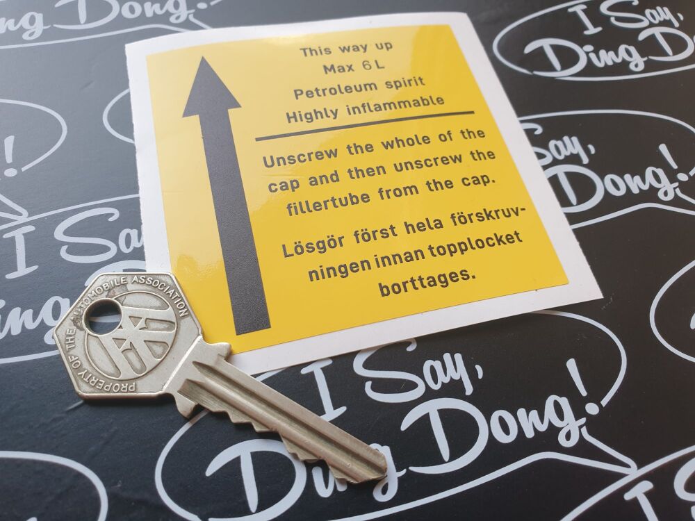 Volvo Spare Wheel fuel can sticker