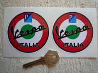 Vespa Piaggio Italia Roundel Stickers. 3" Pair.