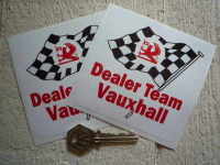Vauxhall Dealer Team DTV Wavy Flag Stickers. 4" Pair.