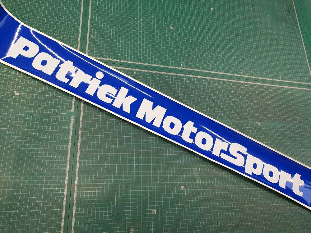 PATRICK MOTORSPORT STYLE 2 Racing Race & Rally Screen Top Sunstrip Visor Sticker -  Translucent Blue - 48"/ 1.2m