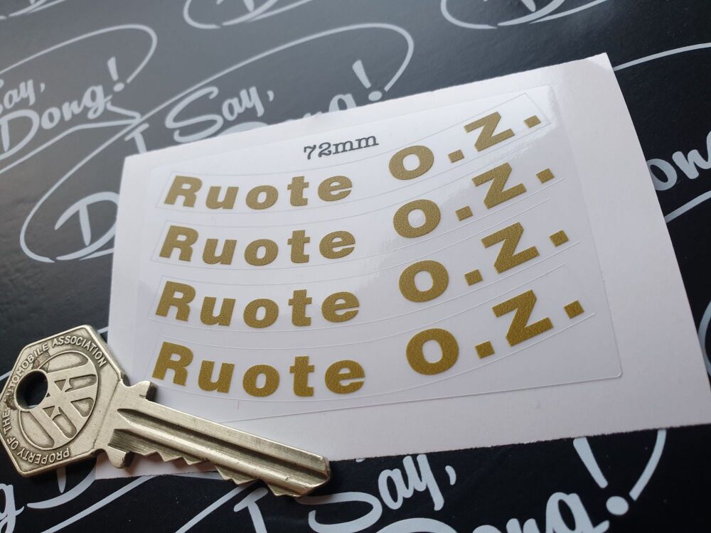 Ruote OZ Gold & Clear Curved Wheel Stickers - 72mm - Set of 4