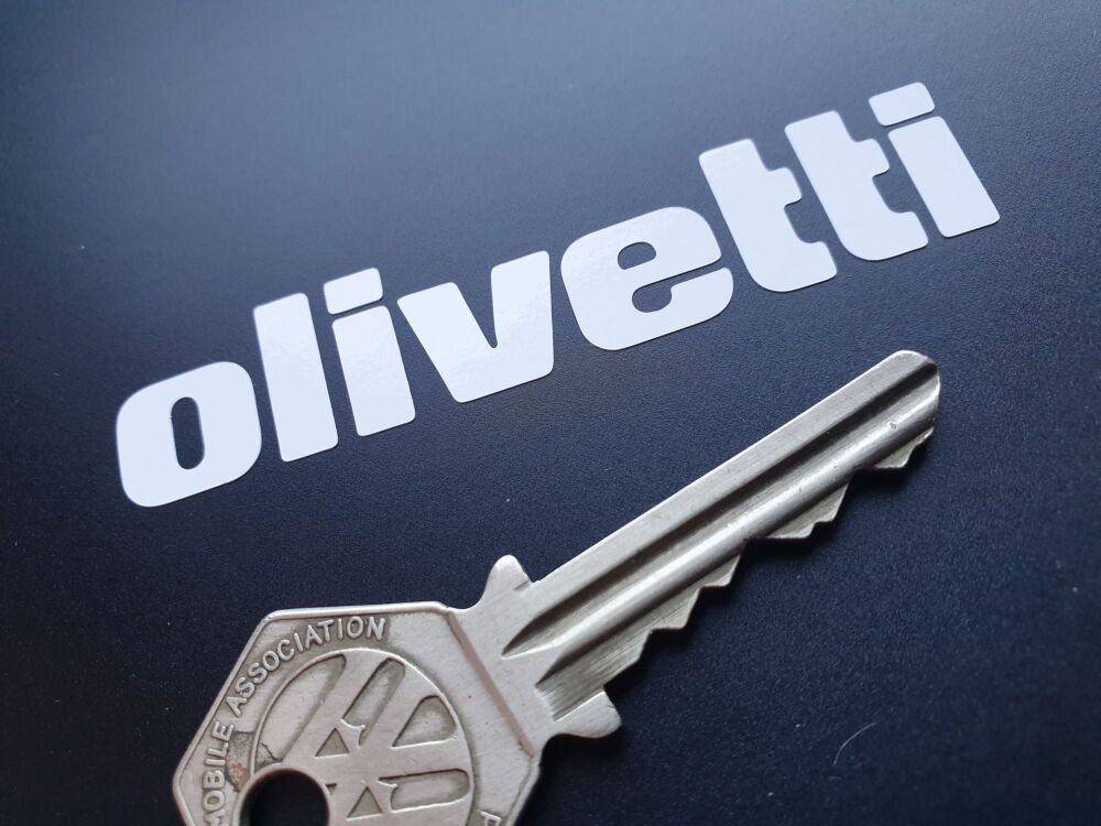 Olivetti Cut Text Sticker. 3" or 6".