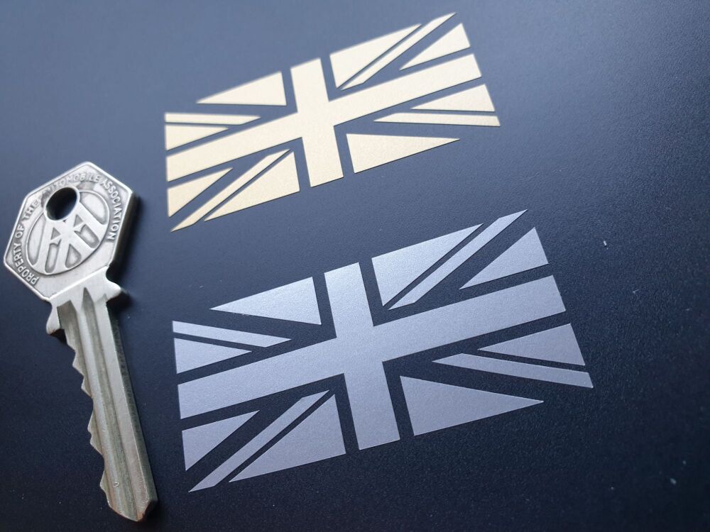 Union Jack Cut Vinyl Sticker - 56mm wide Various Colours