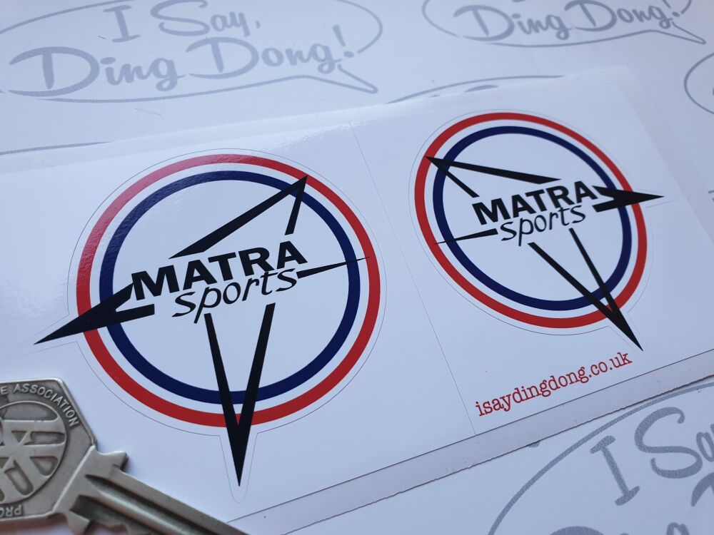 Matra Circular Arrow Logo shaped Stickers  2 x 3" (75mm).