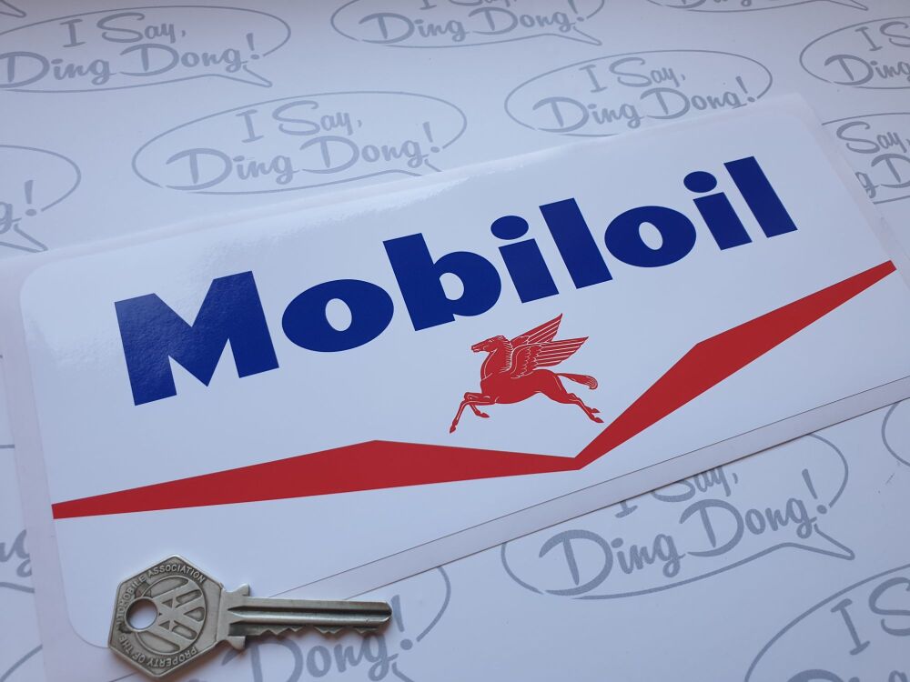 Mobil Gas Station Blue Style Petrol Pump Sticker - 250mm - 10"