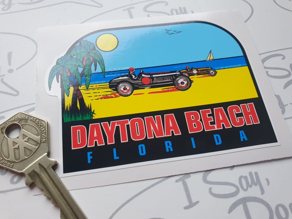 DAYTONA BEACH  FLORIDA Vintage Style  Sticker. 4".