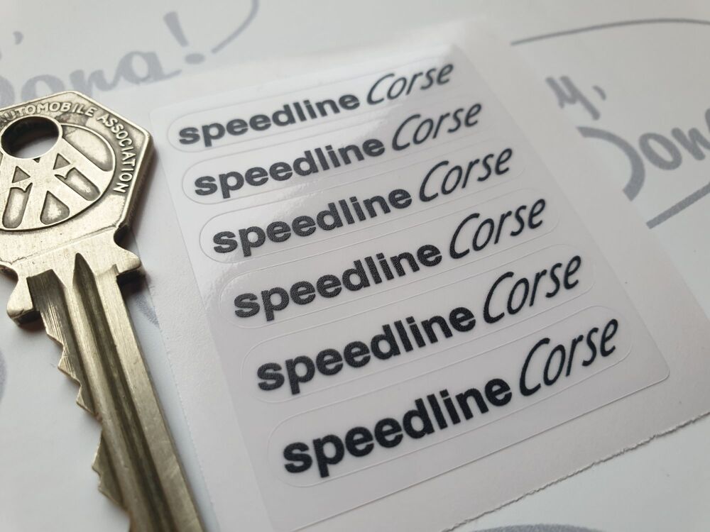 Speedline CORSE Black & Clear Curved Stickers - Set of 6 - 42mm