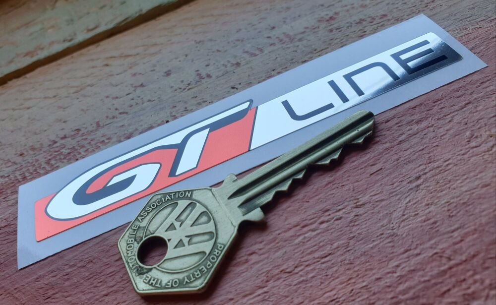 GT LINE Red, Black & Chrome Foil Sticker 4.5" / 110mm