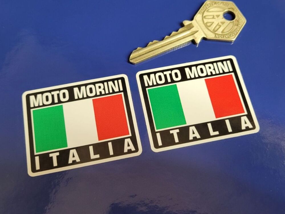 Moto Morini Tricolore Style Stickers - 2" Pair