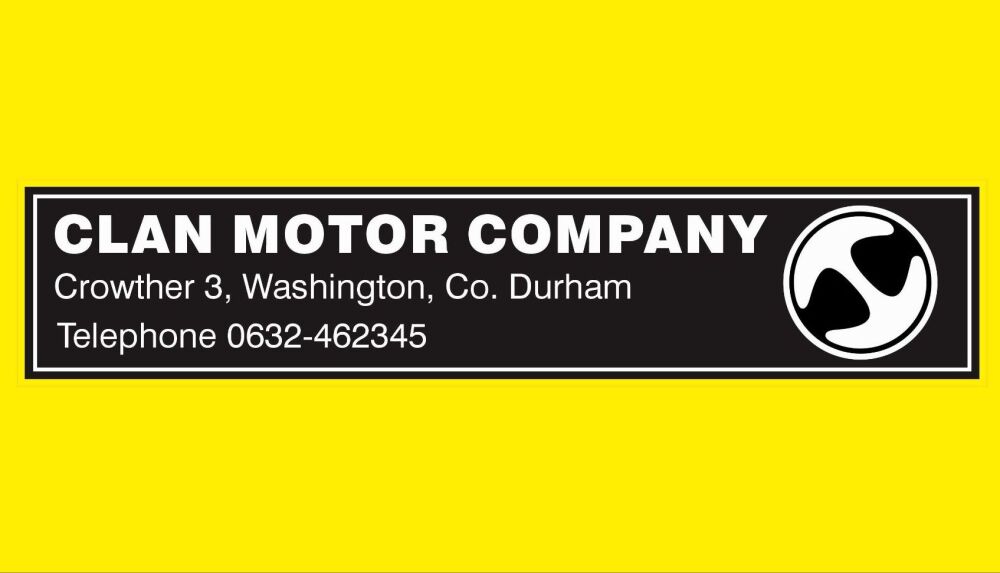 Clan Motor Company Dealer Window Sticker - 10"
