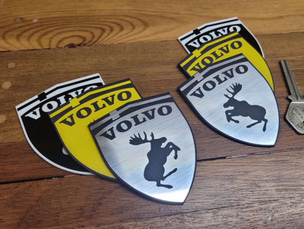 Volvo Moose Shield Self Adhesive Car Badges - Various Colours - 2.75" Pair