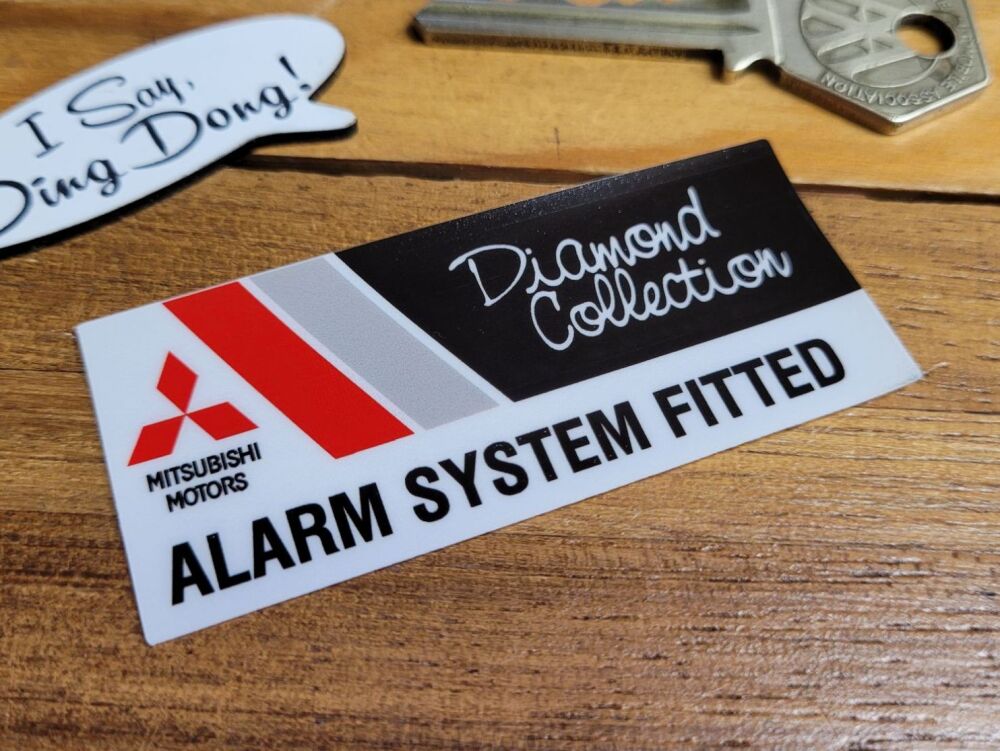 Mitsubishi Diamond Collection Alarm System Fitted Window Sticker - 2.75"