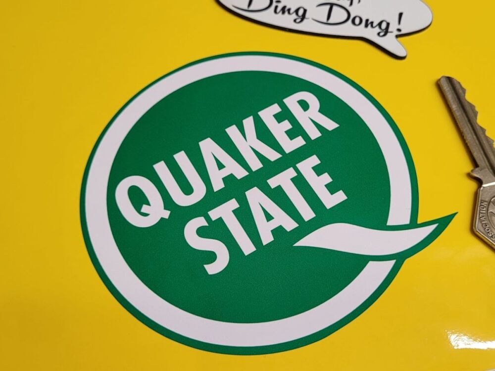Quaker State Q Logo Plain Stickers - 4" Pair