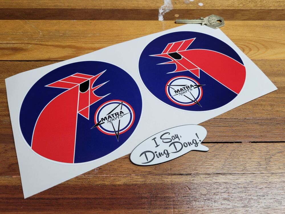 Matra Sports Circular Cockerel Logo Sticker - 4.75" Pair